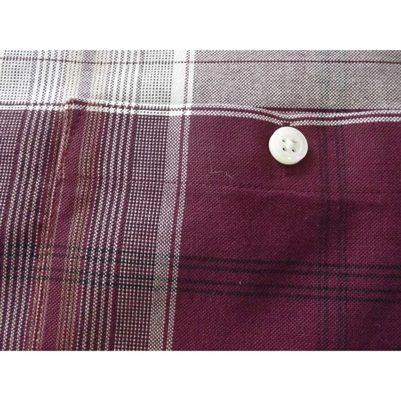 Towncraft Shirt Mens Sz Large Plaid Button-Up Long Sleeve Burgundy Wrinkle Free - Picture 8 of 11